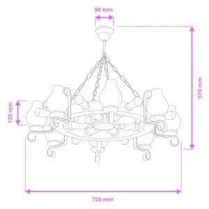Brilagi - Lustr na řetězu TIMONA 8xE14/40W/230V pr. 70 cm buk/ořech