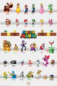 Plakát, Obraz - Super Mario - Character Parade, (61 x 91.5 cm)