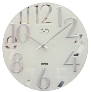 Luxusní moderní zrcadlové bílé hodiny JVD design HT101.1