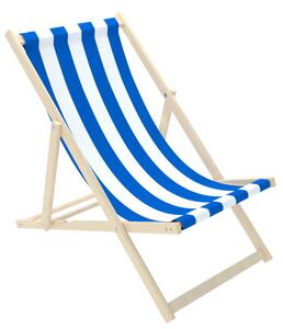Dětské plážové lehátko Pruhy modro-bílé Blue-White Stripe small L - nosnost: 110 kg