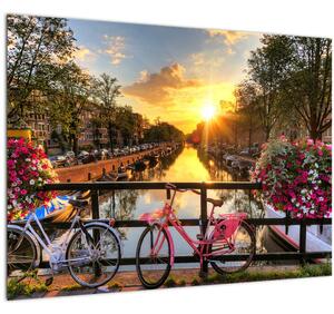 Obraz - Východ slunce v Amsterdamu (70x50 cm)