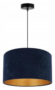 Závěsné svítidlo Mediolan, 1x tmavěmodré/zlaté textilní stínítko, (fi 35cm)