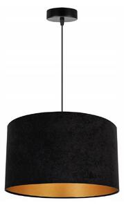 Závěsné svítidlo Mediolan, 1x černé/zlaté textilní stínítko, (fi 35cm)