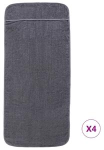 Plážové osušky 4 ks antracitové 60 x 135 cm textil 400 GSM