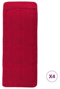 Plážové osušky 4 ks vínové 60 x 135 cm textil 400 GSM