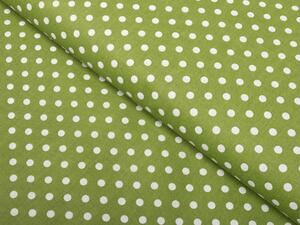 Biante Bavlněný povlak na polštář Sandra SA-119 Bílé puntíky na olivově zeleném 30 x 50 cm