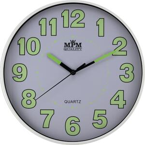 Nástěnné plastové hodiny s luminiscenčními číslicemi a ručičkami MPM E01.3684