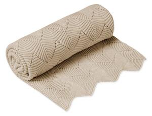 Béžová pletená dětská deka z Bio bavlny 80x100 cm Almond – Cam Cam Copenhagen