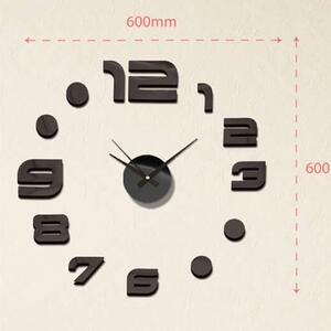 Luxusní černé lesklé nalepovací hodiny na zeď MPM E01.3776.90 s černými lesklými číslicemi (Levné nalepovací hodiny s arabskými číslicemi "12")