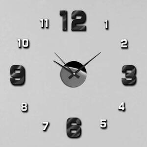 Luxusní lesklé černo-bílé samolepicí nalepovací hodiny MPM E01.3774.0090 - průměr 60cm (Levné nalepovací hodiny s arabskými číslicemi - lesklé číslice)