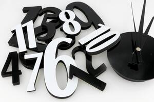 Luxusní lesklé černo-bílé samolepicí nalepovací hodiny MPM E01.3773.0090 - průměr 60cm (Levné nalepovací hodiny s arabskými číslicemi - lesklé číslice)