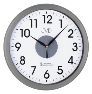 Rádiem řízené nástěnné hodiny JVD RH692.4 (stříbrné hodiny se senzorem podsvícení)
