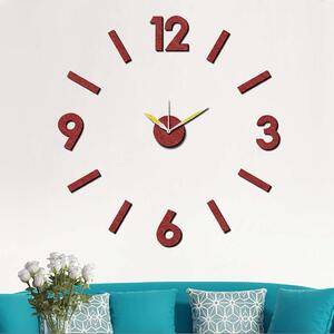 Samolepicí červené nalepovací hodiny na zeď - nalepovací hodiny MPM E01.3775.20 - průměr 75cm (Levné nalepovací hodiny s arabskými číslicemi "12")