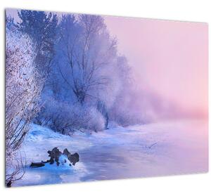 Obraz - Zamrzlá řeka (70x50 cm)