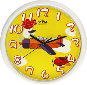 MPM Roztomilé dětské nástěnné hodiny s ciferníkem letadlo MPM E01.3088.0010