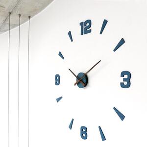 Modré luxusní dřevěné nalepovací hodiny na zeď MPM Apex I - E01.3871.30 (dřevěné nalepovací hodiny)