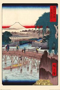 Plakát, Obraz - Hiroshige - Ichikoku Bridge In The Eastern Capital, (61 x 91.5 cm)
