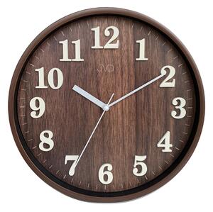 Přehledné čitelné tiché netikající hodiny v dřevěném dekoru JVD HA50.2 (tiché hodiny)