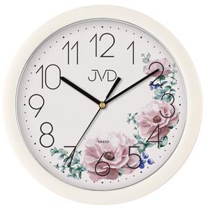 JVD Plastové dětské netikající tiché hodiny s květinovým vzorem JVD HP612.D8 (dětské hodiny s květinovým vzorem)