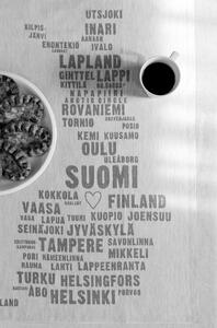 Lněná utěrka My Finland 46x70, len-černá