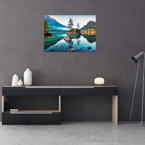 Obraz - Jezero Hintersee, Bavorské Alpy, Rakousko (70x50 cm)
