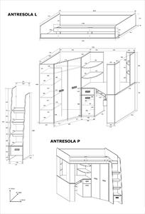 Multifunkční patrová postel Antresola