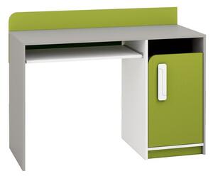 Psací stůl AIQ AQ11 120 šedá platina / bílá / zelený
