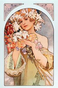 Obrazová reprodukce Poster “The flower”, Mucha, Alphonse Marie