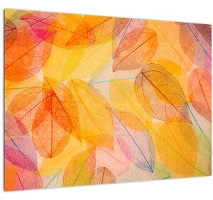 Skleněný obraz - Pozadí z podzimního listí (70x50 cm)