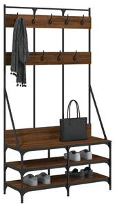 Stojan na oblečení s prostorem pro obuv hnědý dub 100x40x184 cm