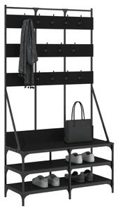 Stojan na oblečení s prostorem pro obuv černý 100 x 40 x 184 cm