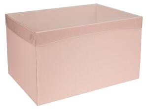 Dárková krabice s průhledným víkem 350x250x200 mm, růžová