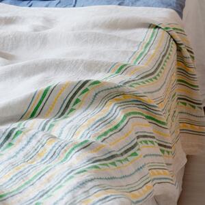 Lněná deka / ubrus Watamu 150x260, žluto-zelená
