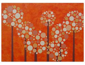 Obraz - Oranžový les (70x50 cm)