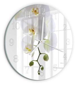 Skleněné hodiny na stěnu Orchidej zsob-fi30-00082778