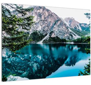 Skleněný obraz Jezera v Alpách (70x50 cm)