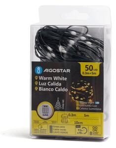 Aigostar - LED Venkovní řetěz 50xLED/8 funkcí 3xAA 5,3m IP44 teplá bílá