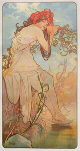 Mucha, Alphonse Marie - Obrazová reprodukce The Seasons: Summer, (21.2 x 40 cm)