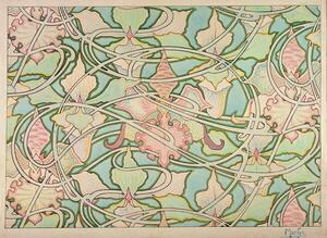 Mucha, Alphonse Marie - Obrazová reprodukce Wallpaper design, (40 x 30 cm)