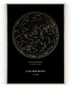 Hvězdná mapa Pololesklý saténový papír 210 g/m² 40 x 50 cm