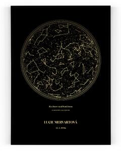 Hvězdná mapa Pololesklý saténový papír 61 x 91,5 cm