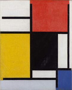 Mondrian, Piet - Obrazová reprodukce Composition with red, (30 x 40 cm)