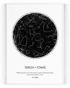 Hvězdná mapa Tiskové plátno 40 x 50 cm