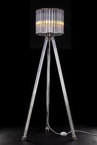 Lampa stojací designová S-HOO-01 Stříbrná