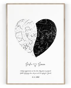 Hvězdná mapa Pololesklý saténový papír 40 x 50 cm