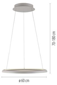 Schöner Wohnen 15570-39-LED Stm. lustr na lanku QUILLO LED/36W/230V pr.60cm šedá