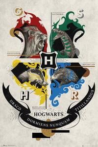 Plakát, Obraz - Harry Potter - Animal Crest, (61 x 91.5 cm)