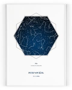 Hvězdná mapa Tiskové plátno 40 x 50 cm