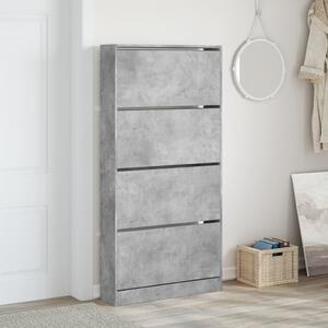Botník se 4 výklopnými zásuvkami betonově šedý 80x21x163,5 cm