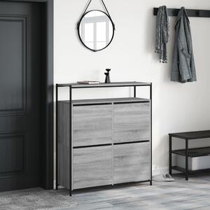 Botník se 4 výklopnými zásuvkami šedý sonoma 100 x 34 x 112 cm